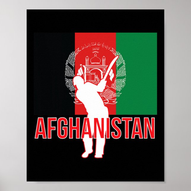 Affiche Maillot de cricket d'Afghanistan - Équipe de crick (Devant)