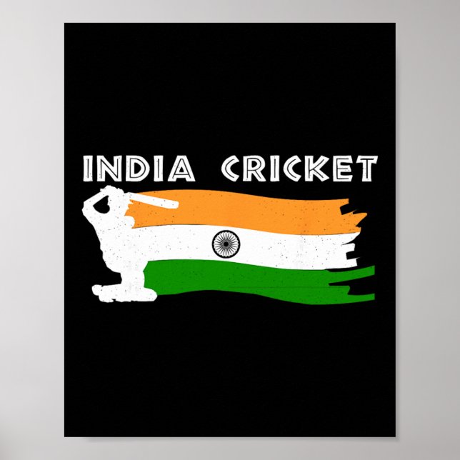 Affiche Maillot de cricket d'Inde avec cadeau de drapeau i (Devant)