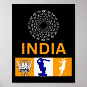 Affiche Maillot de cricket d'Inde Cricket en Inde aux État