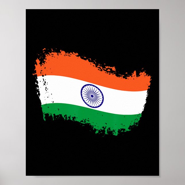 Affiche Maillot de cricket d'Inde Drapeau de cricket indie (Devant)
