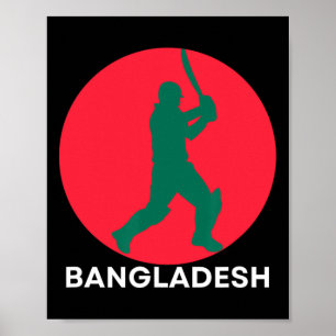 Affiche Maillot de cricket du Bangladesh Drapeau de cricke