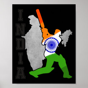 Affiche Maillot de cricket indien amateur de l'équipe de c