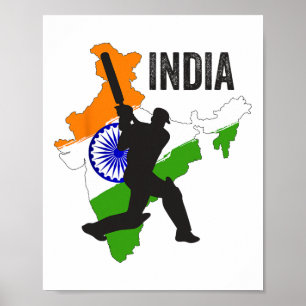 Affiche Maillot de cricket indien amateur de l'équipe de c