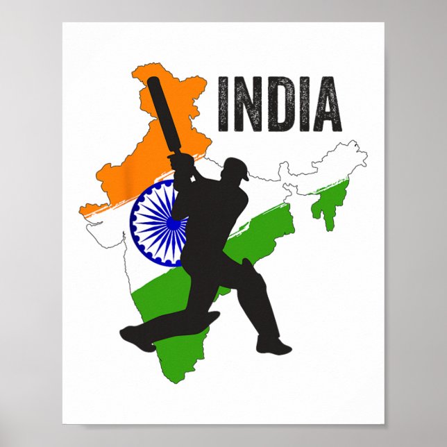 Affiche Maillot de cricket indien amateur de l'équipe de c (Devant)