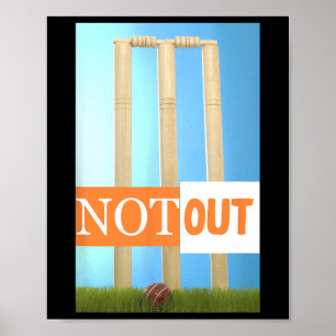 Affiche Maillot de cricket Not Out couleurs de cricket Ind
