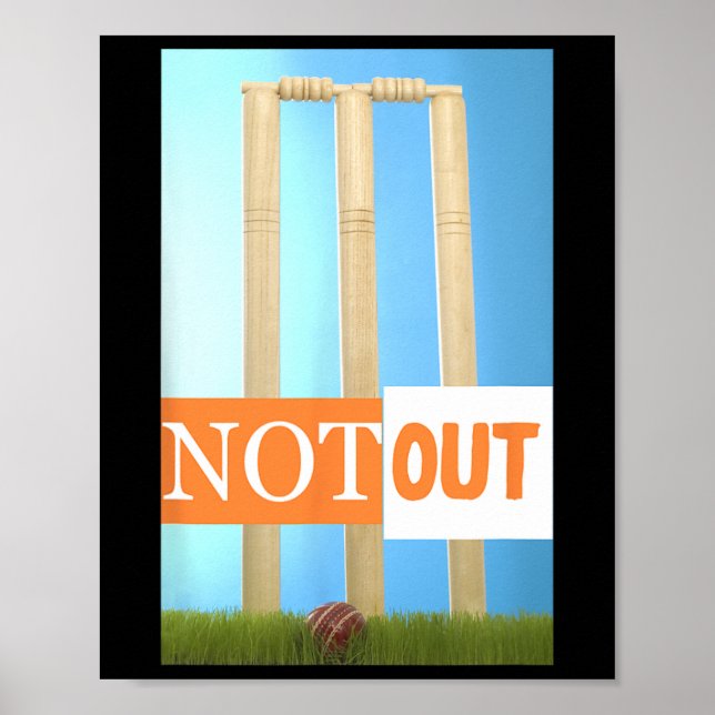 Affiche Maillot de cricket Not Out couleurs de cricket Ind (Devant)
