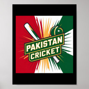 Affiche Maillot de cricket pakistanais Drapeau de cricket