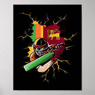 Affiche Maillot de cricket Sri Lanka T Shirt Kit Cadeau La