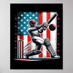 Affiche Maillot de cricket Usa Amoureux de l'équipe de cri