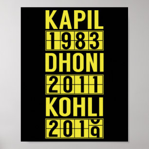 Affiche Maillot de fan de cricket de l'équipe Inde 
