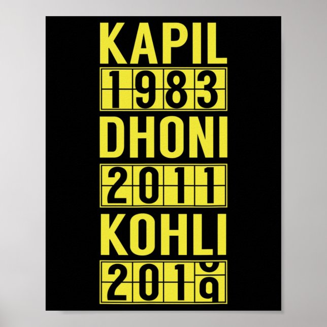 Affiche Maillot de fan de cricket de l'équipe Inde  (Devant)