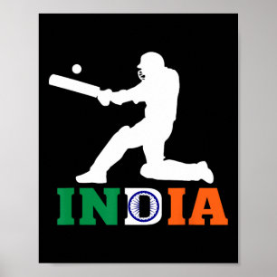 Affiche Maillot de fan de cricket d'Inde 2025 Cricket indi