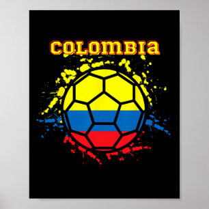 Affiche Maillot de fan de foot colombien drapeau colombien