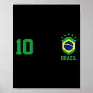 Affiche Maillot de foot Chica Brésil Drapeau Fierté brésil