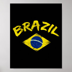 Affiche Maillot de foot du Brésil drapeau national brésili