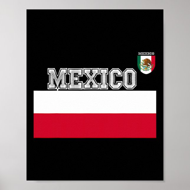 Affiche Maillot de foot mexicain vert drapeau kits de foot (Devant)