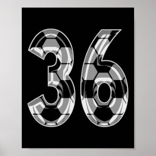 Affiche Maillot de foot modèle numéro 36 uniforme de joueu