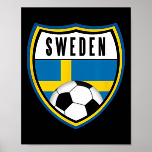 Affiche Maillot de foot suédois Drapeau suédois