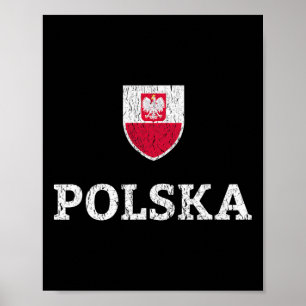 Affiche Maillot de foot vintage Pologne polonais Polska