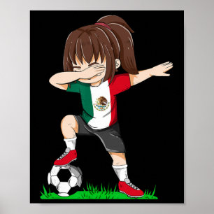 Affiche Maillot de footballeur Mexique Chemise Drapeau Mex