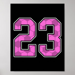Affiche Maillot de footballeur rose motif numéro 23 unifor