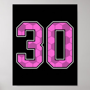 Affiche Maillot de footballeur rose motif numéro 30 unifor