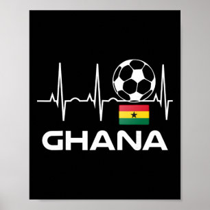 Affiche Maillot de Footbyll Ghana Homme Femme Cadeau Footb