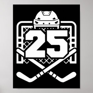 Affiche Maillot de hockey numéro 25 drôle de joueur de hoc