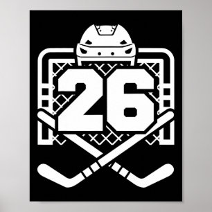 Affiche Maillot de hockey numéro 26 Drôle de joueur de hoc