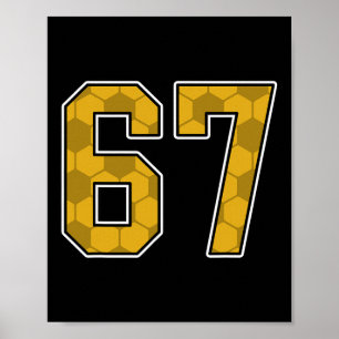 Affiche Maillot de joueur de football à motif doré numéro