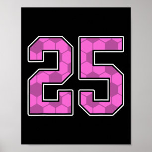Affiche Maillot de joueur de football rose motif numéro 25