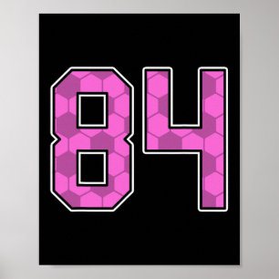 Affiche Maillot de joueur de football rose motif numéro 84