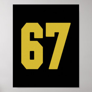 Affiche Maillot de joueur Old Gold Black numéro 67 Uniform