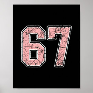 Affiche Maillot de joueur rose et blanc numéro 67 Uniforme