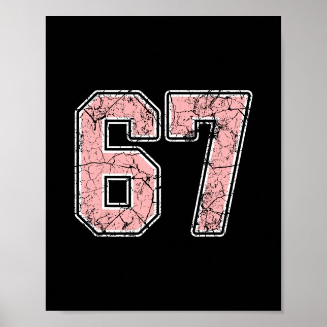 Affiche Maillot de joueur rose et blanc numéro 67 Uniforme (Devant)