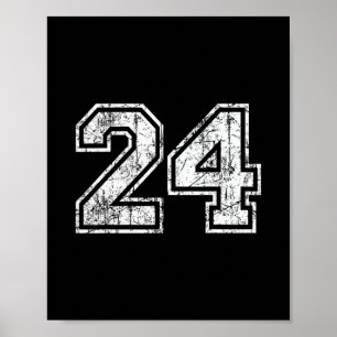 Affiche Maillot de joueur Sketll numéro 24 Vintage décontr