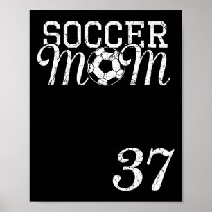 Affiche Maillot de Maman de Foot Numéro 37 Joueur Favori #