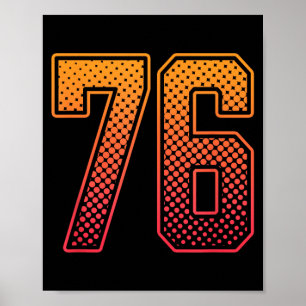 Affiche Maillot de sport rouge orange numéro 76 uniforme d