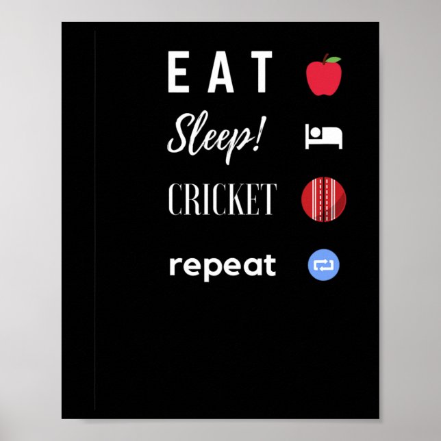 Affiche Maillot d'équipe de cricket pour les amateurs de c (Devant)