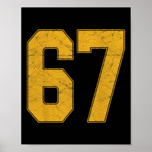 Affiche Maillot d'équipe sportive uniforme numéroté 67 67è