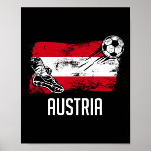 Affiche Maillot Drapeau Autriche Équipe De Football Autric