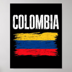 Affiche Maillot drapeau Colombie Équipe de football colomb