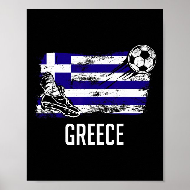 Affiche Maillot Drapeau Grèce Équipe De Football Grecque G (Devant)