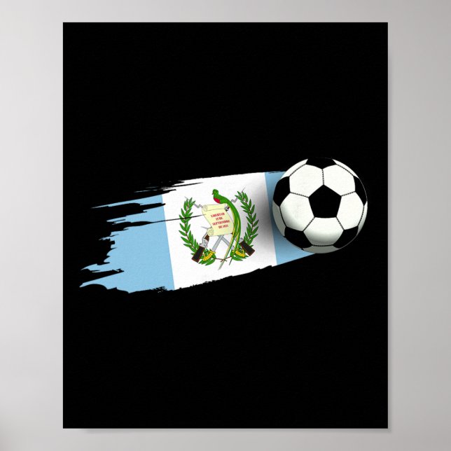 Affiche Maillot Drapeau Guatemala Équipe de Football Guaté (Devant)
