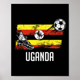 Affiche Maillot Drapeau Ouganda Équipe De Football Ouganda