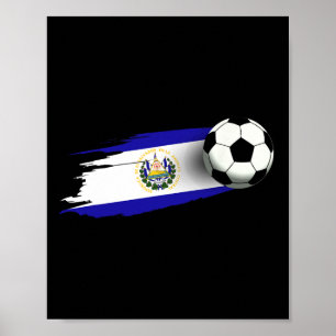Affiche Maillot du drapeau d'El Salvador Équipe de footbal