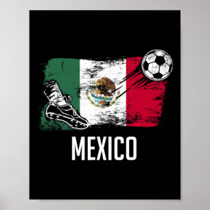 Affiche Maillot du drapeau du Mexique Équipe de football m