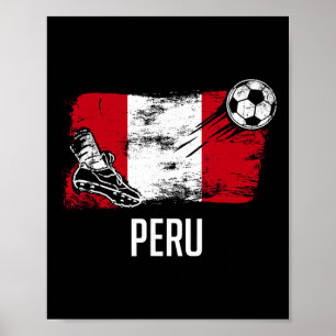 Affiche Maillot du drapeau du Pérou Équipe de football pér