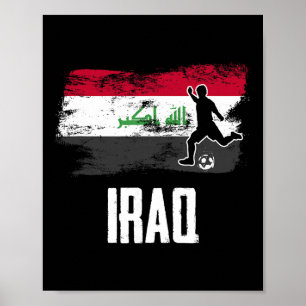 Affiche Maillot du drapeau irakien Équipe de football irak