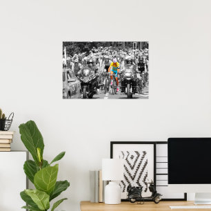 Affiche Maillot Jaune du Tour de France Peloton Course Cyc